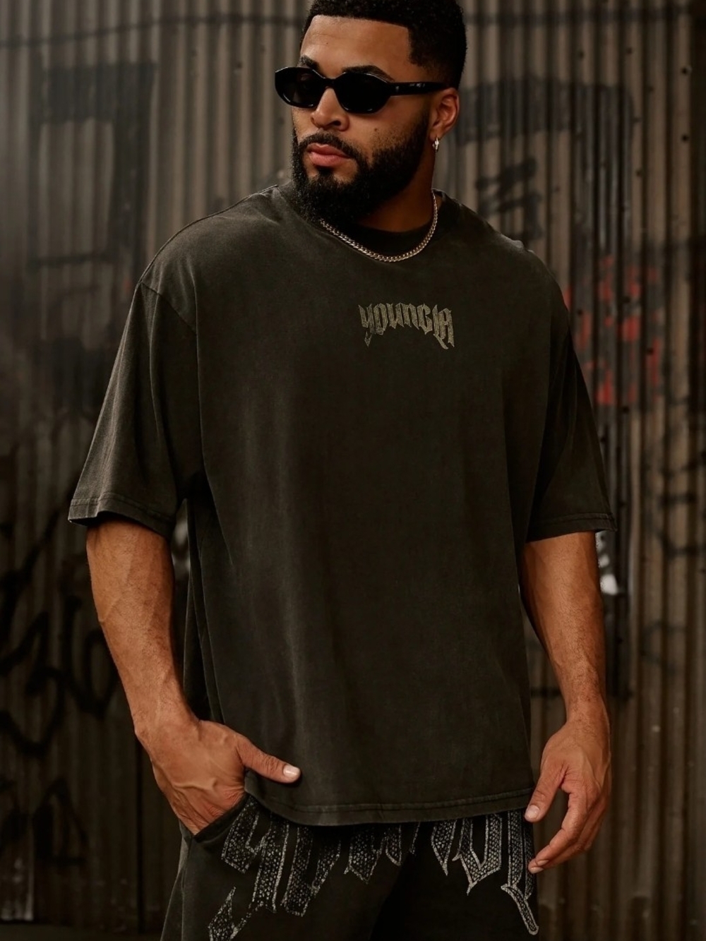 YoungLA Black Graphic Spartan Tee 4135 - YLA x Axel - Spartan Tees - Picture 2 of 6